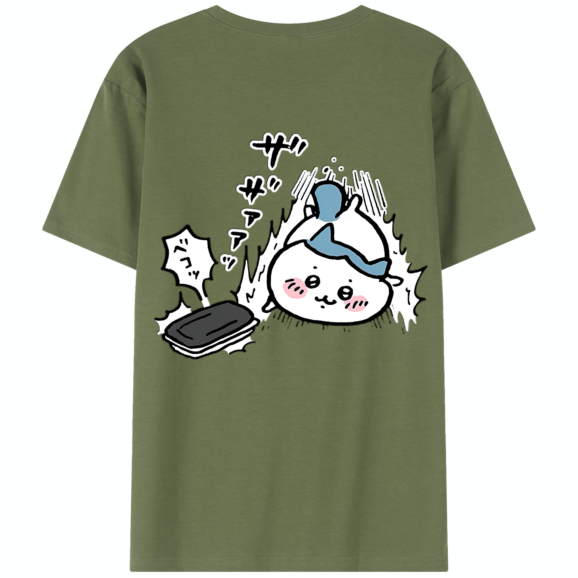 （画像用） ちいかわ ハチワレ Chii-kawa hachiware 綿100％半袖Tシャツ（背面プリント）